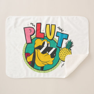 Pluto Retro Cool Summer Vibes Sherpa Blanket