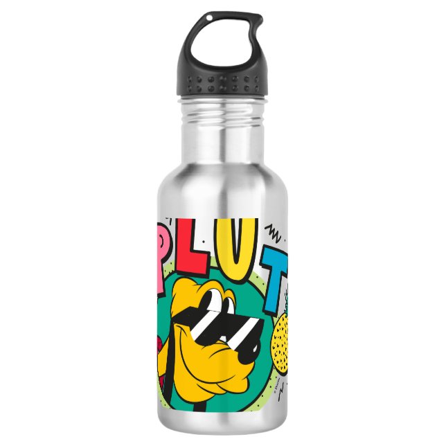 Pluto Retro Cool Summer Vibes Stainless Steel Water Bottle (Front)