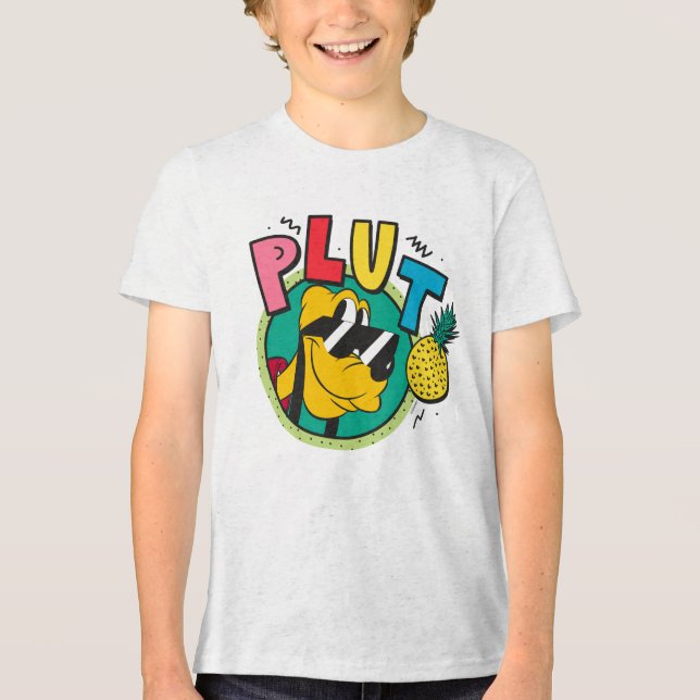 Pluto Retro Cool Summer Vibes Tri-Blend Shirt (Front)