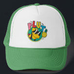 Pluto Retro Cool Summer Vibes Trucker Hat<br><div class="desc">Bring a splash of sunshine and retro flair to your daily routine with this eye-catching graphic! Featuring a playful, bold aesthetic inspired by classic 90s cartoons and pop art, this design showcases a cheerful Pluto rocking iconic shades alongside a tropical pineapple. With its bright primary colors—pink, red, yellow, and teal—and...</div>