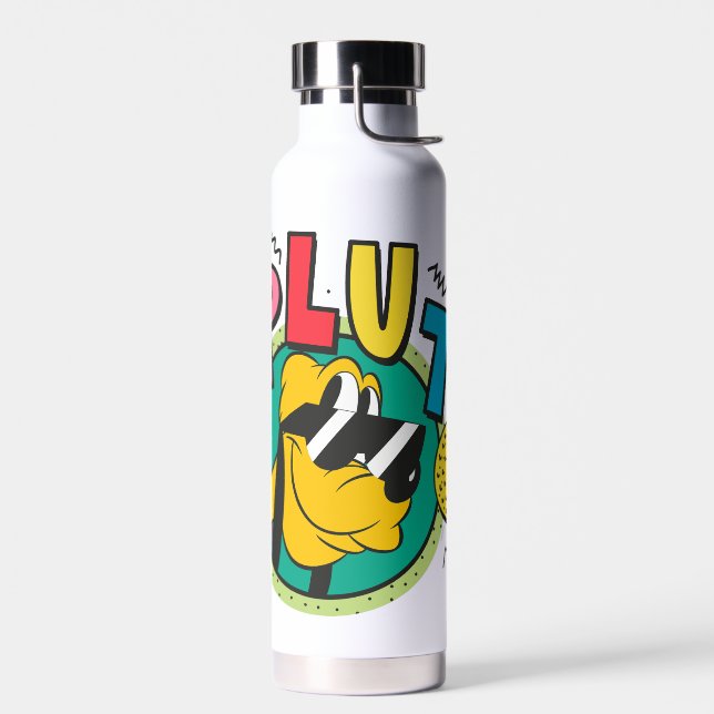Pluto Retro Cool Summer Vibes Water Bottle (Left)