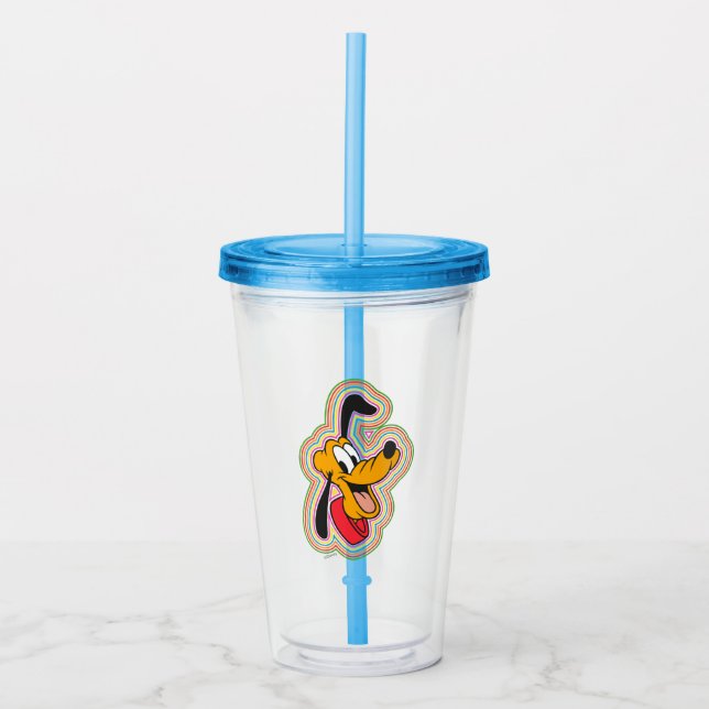 Pluto Retro Radiant Pop Art Acrylic Tumbler (Front)
