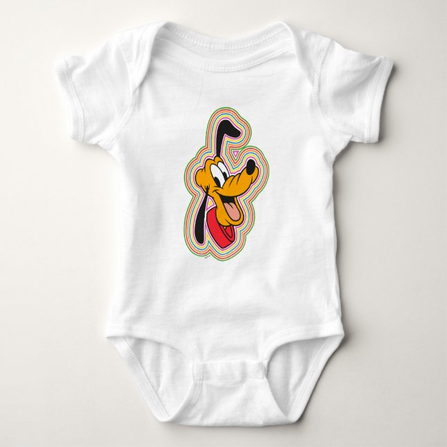 Pluto Retro Radiant Pop Art Baby Bodysuit (Front)