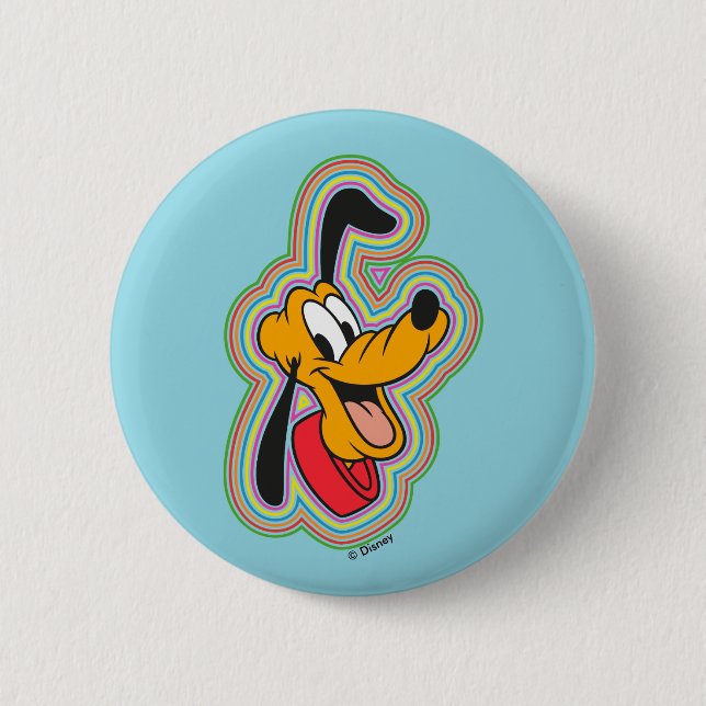 Pluto Retro Radiant Pop Art Button (Front)