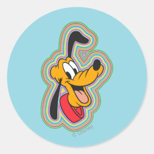 Pluto Retro Radiant Pop Art Classic Round Sticker