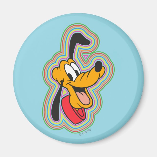 Pluto Retro Radiant Pop Art Magnet (Front)