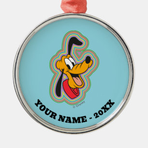 Pluto Retro Radiant Pop Art Metal Ornament