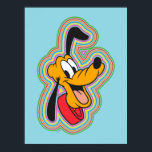 Pluto Retro Radiant Pop Art Poster<br><div class="desc">Add a burst of energy and color to your world with this vibrant, multi-layered graphic! Featuring a joyful Pluto surrounded by a mesmerizing rainbow of radiating outlines, this design perfectly blends classic animation charm with a bold, 70s-inspired psychedelic aesthetic. The concentric rings of electric blue, bright pink, sunny yellow, and...</div>