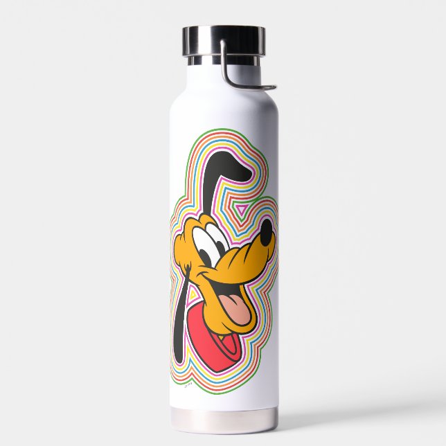 Pluto Retro Radiant Pop Art Water Bottle (Left)