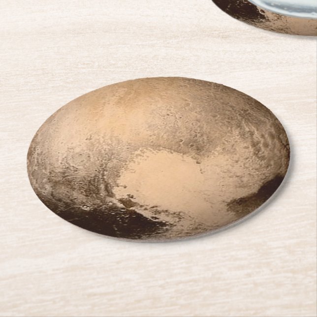 Pluto Round Paper Coaster (Angled)