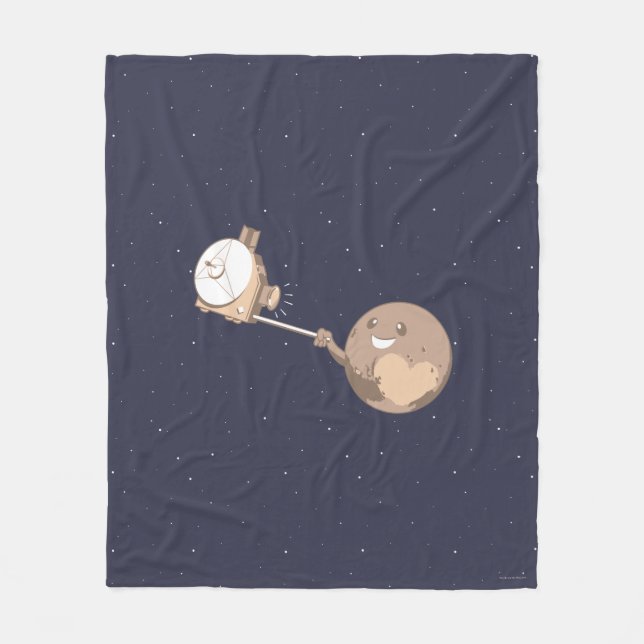 Pluto Selfie Fleece Blanket (Front)