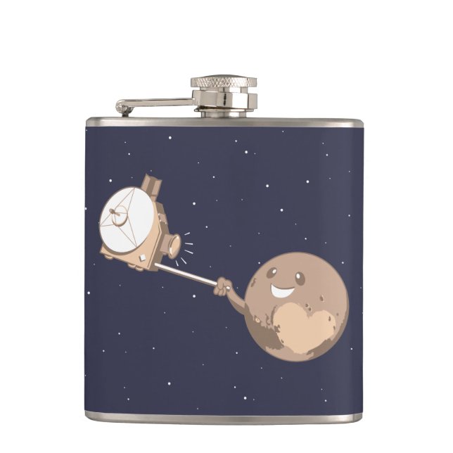 Pluto Selfie Hip Flask (Front)