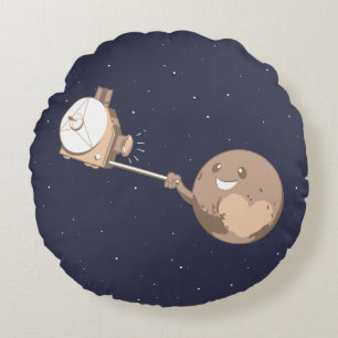 Pluto Selfie Round Pillow