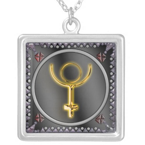 pluto sigil 1 silver plated necklace