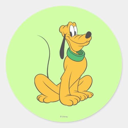 Pluto  Sitting Straight Up Classic Round Sticker
