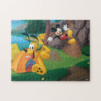 Pluto Taking Mickey Mouse On A Run Jigsaw Puzzle