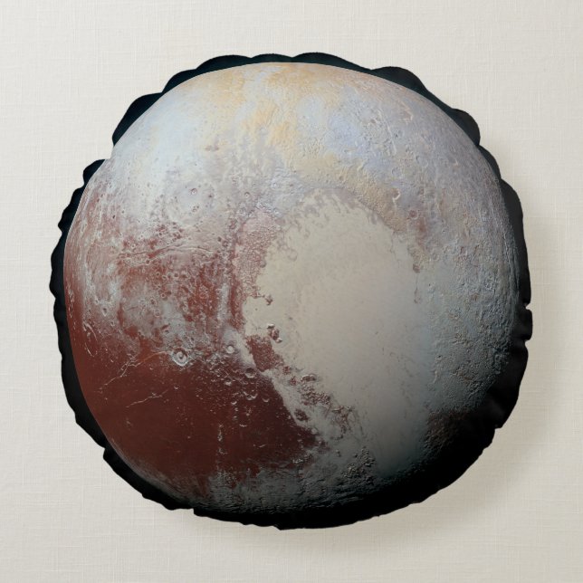 Pluto - The Largest Dwarf Planet Round Pillow (Front)