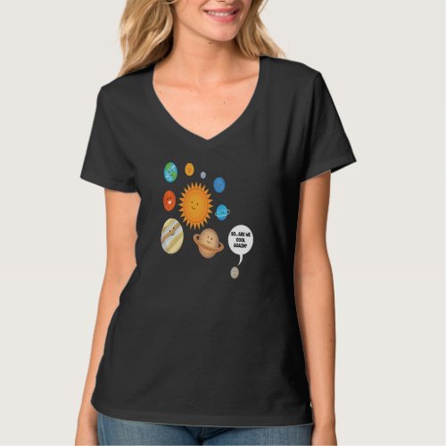 Pluto Versus Solar System Planets Science Gift T_Shirt