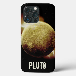 Pluto yellow planet 3d universe space illustration iPhone 13 pro case