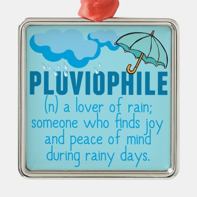 Pluviophile Metal Ornament (Front)