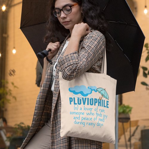 Pluviophile Rain Lover Cute Rainy Day Tote Bag