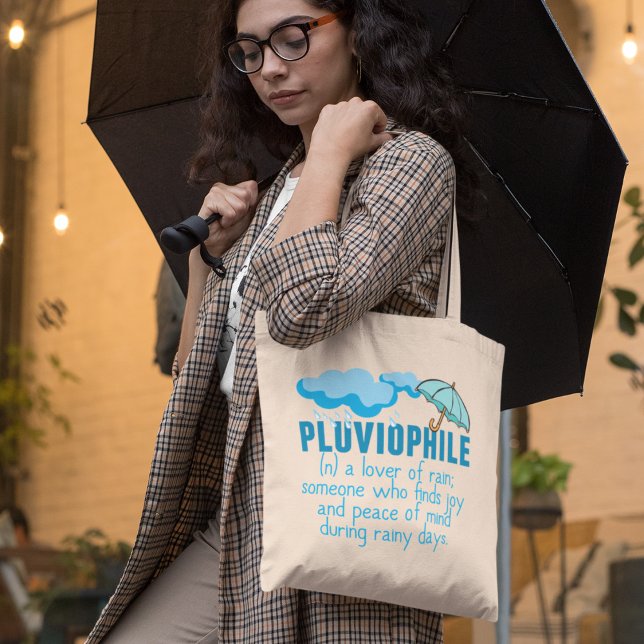 Pluviophile Rain Lover Cute Rainy Day Tote Bag (Creator Uploaded)