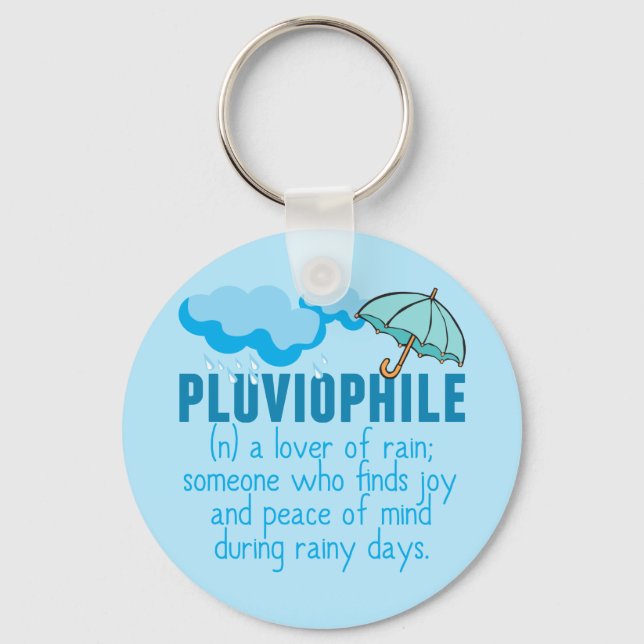 Pluviophile Rainy Day Lover Pretty Umbrella Keychain (Front)
