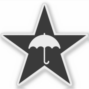 Pluviophile Star (black) Sticker