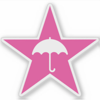 Pluviophile Star (pink) Sticker