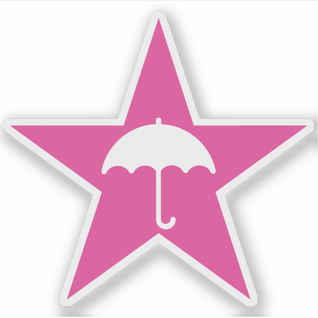 Pluviophile Star (pink) Sticker (Front)