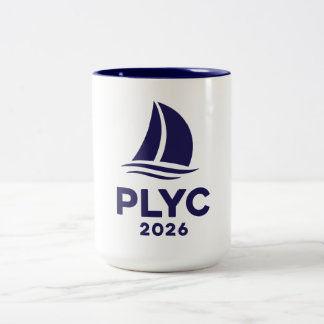 PLYC 2026 White Mug with Navy Interior