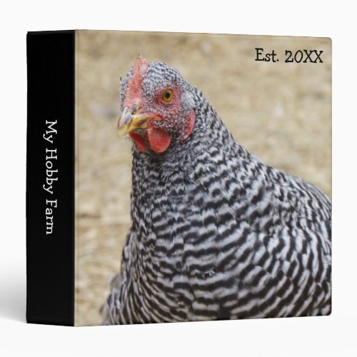 Plymouth Barred Rock Hen Photograph 3 Ring Binder