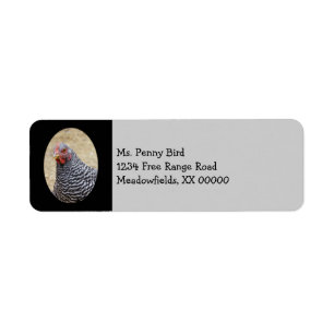 Plymouth Barred Rock Hen Photograph Label