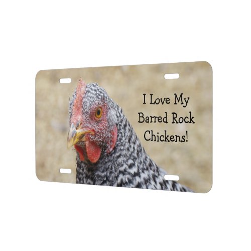 Plymouth Barred Rock Hen Photograph License Plate