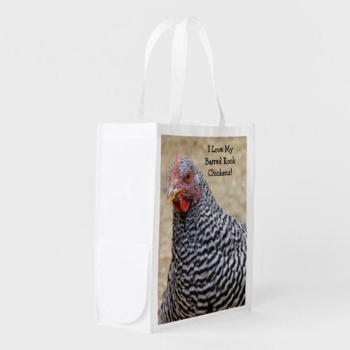 Plymouth Barred Rock Hen Photograph Reusable Grocery Bag