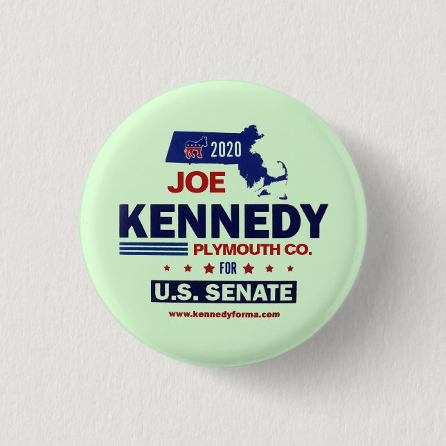 Plymouth County for Joe Kennedy 2020 Button (Front)