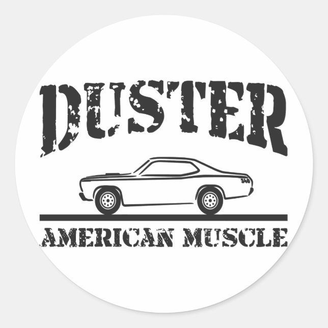 Plymouth Duster American Muscle Car Classic Round Sticker (Front)