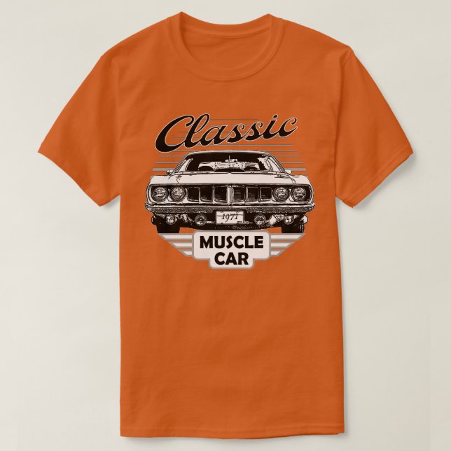 Plymouth Hemi Cuda Classic American Muscle  70s T-Shirt (Design Front)