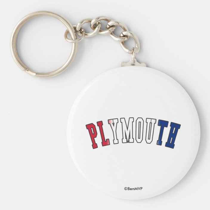 Plymouth in United Kingdom National Flag Colors Key Chain