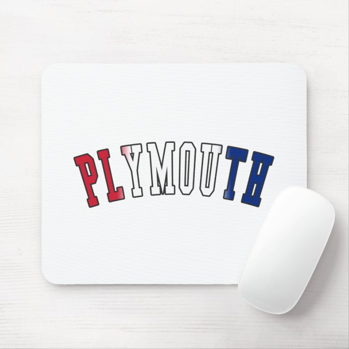 Plymouth in United Kingdom National Flag Colors Mouse Pad