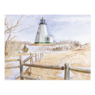 Plymouth Lighthouse Postcard