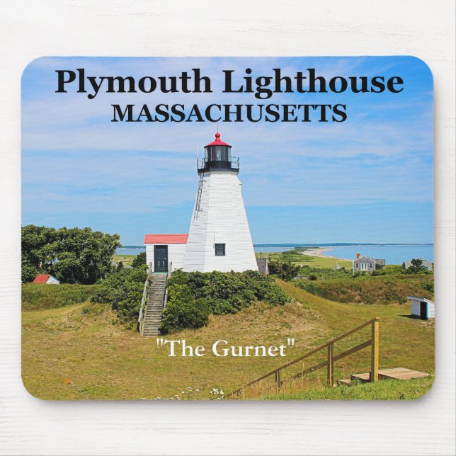 Plymouth Lighthouse, "The Gurnet", MA Mousepad (Front)