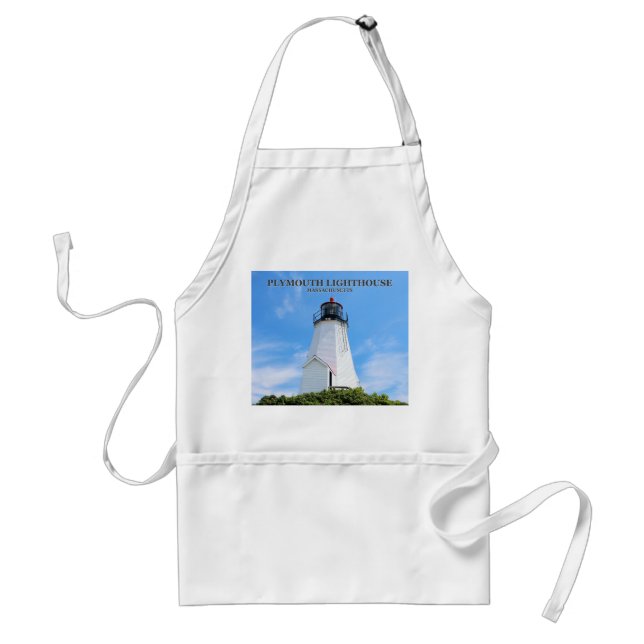 Plymouth Lighthouse, "the Gurnet" Massachusetts Adult Apron (Front)