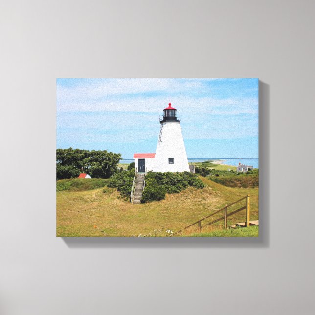 Plymouth Lighthouse, "the Gurnet" Massachusetts Canvas Print (Front)