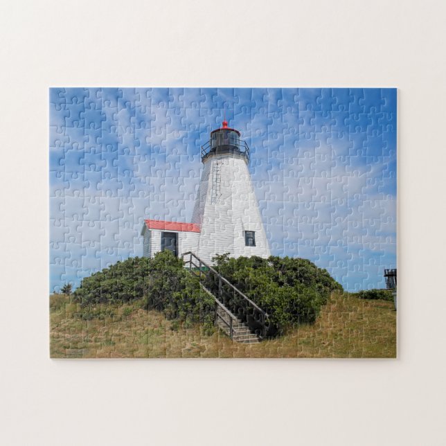 Plymouth Lighthouse, "the Gurnet" Massachusetts Jigsaw Puzzle (Horizontal)