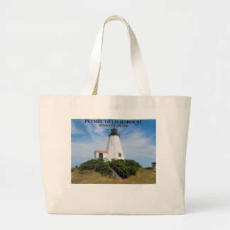 Plymouth Lighthouse, "the Gurnet" Massachusetts Large Tote Bag