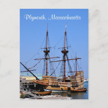 Plymouth Massachusetts Mayflower Ship Postcard