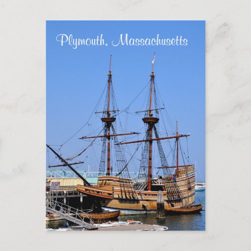 Plymouth Massachusetts Mayflower Ship Postcard