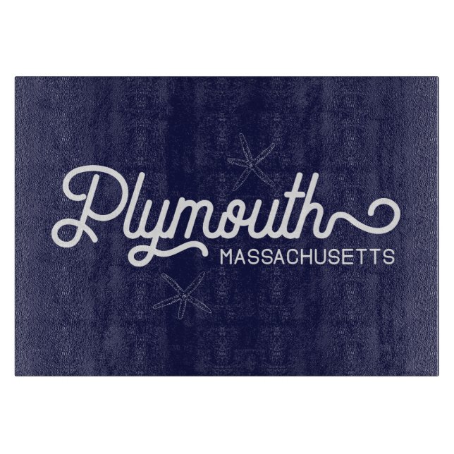 Plymouth Massachusetts Nautical Cutting Board (Front)