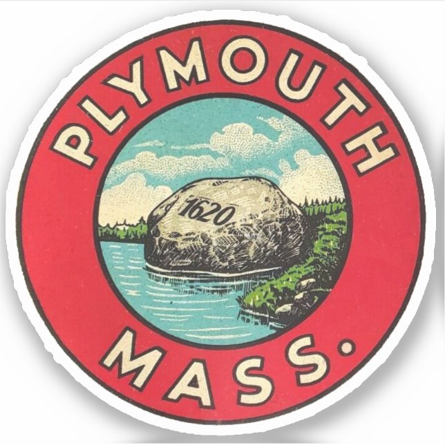 Plymouth Massachusetts - Sticker (Front)